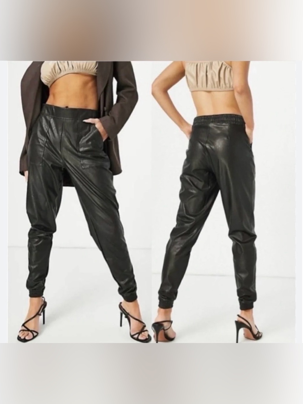 spanx $192 faux leather jogger